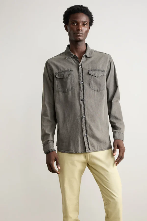 Washed Grey Men Shirt