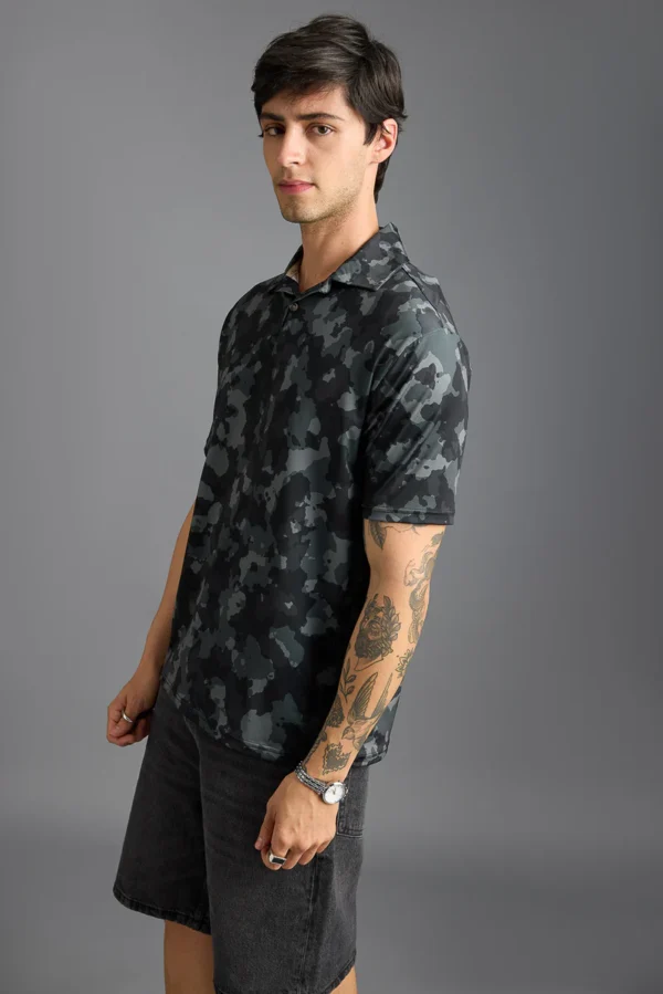 Camo Print Polo T-Shirt - Image 4