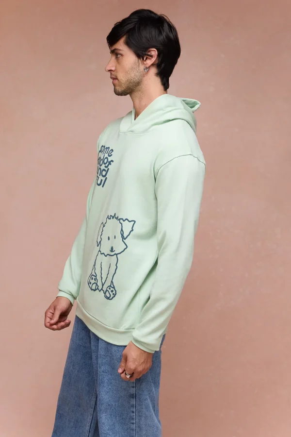 Men Mint Green Dog Loves Me Hoodie - Image 2
