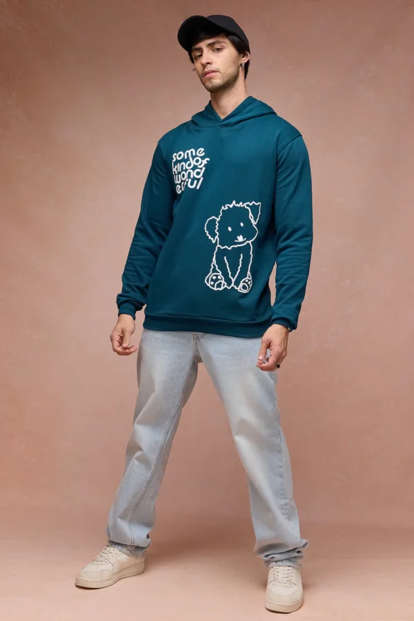 Men Green Dog Loves Me Hoodie - Image 2