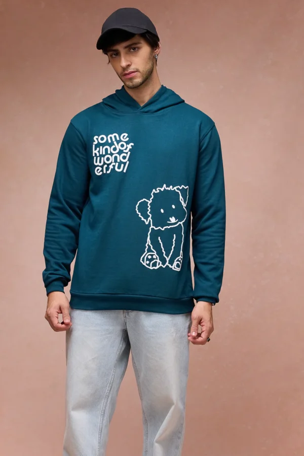 Men Green Dog Loves Me Hoodie - Image 3