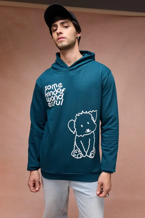 Men Green Dog Loves Me Hoodie