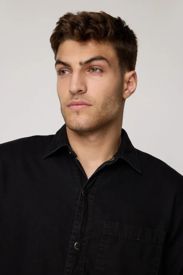 Black Single Pocket Men Shirt