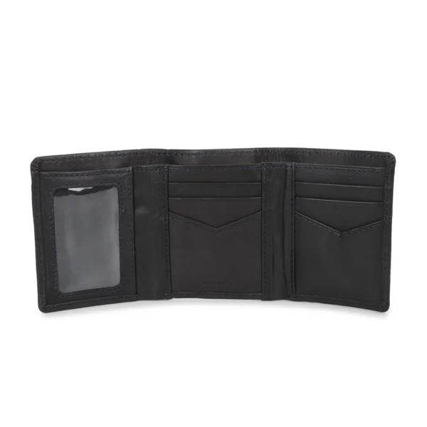MEN BLUE BRAND LOGO TRI-FOLD WALLET - Image 3