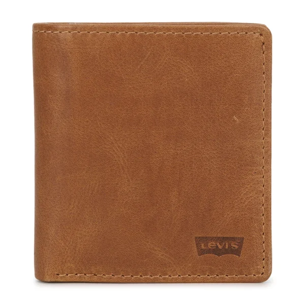 MEN TAN BRAND LOGO BI-FOLD WALLET