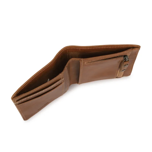 MEN TAN BRAND LOGO BI-FOLD WALLET - Image 4