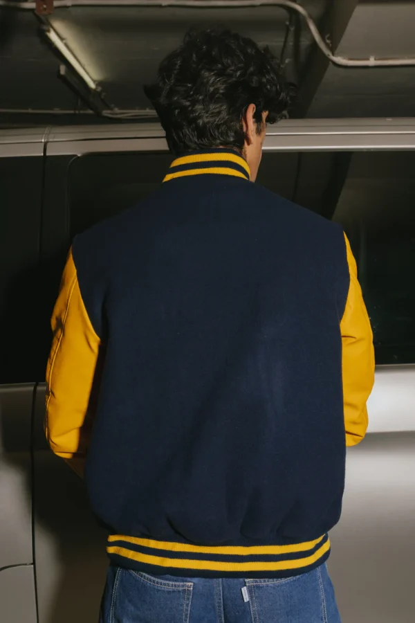 Navy Men Varsity Jacket - Image 4