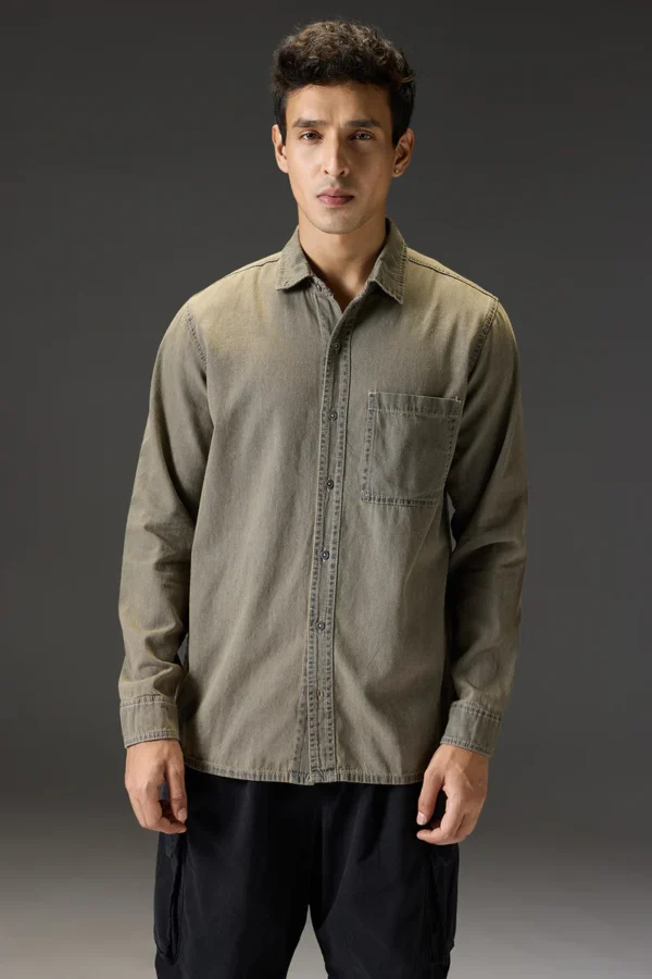 Dessert Grey Full Sleeves Men Shirt
