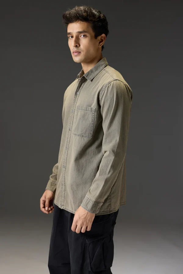 Dessert Grey Full Sleeves Men Shirt - Image 2