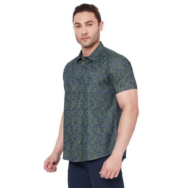 Amazon Brand - Nora Nico Cotton Twill Men Denim Print Slim Fit Casual Shirt - Image 2